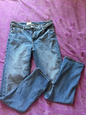 Pilcro slim boyfriend Jeans in Medium Blue Wash